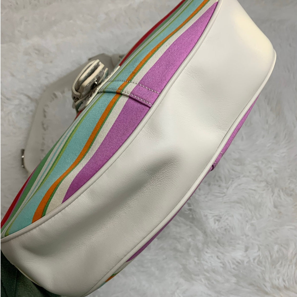y2k Coach Hamptons Stripe Hobo Shoulder Bag