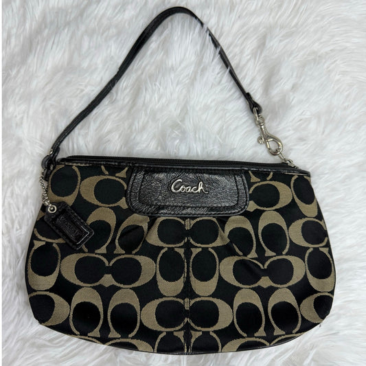 COACH y2k Black Signature Canvas Mini Purse Wristlet