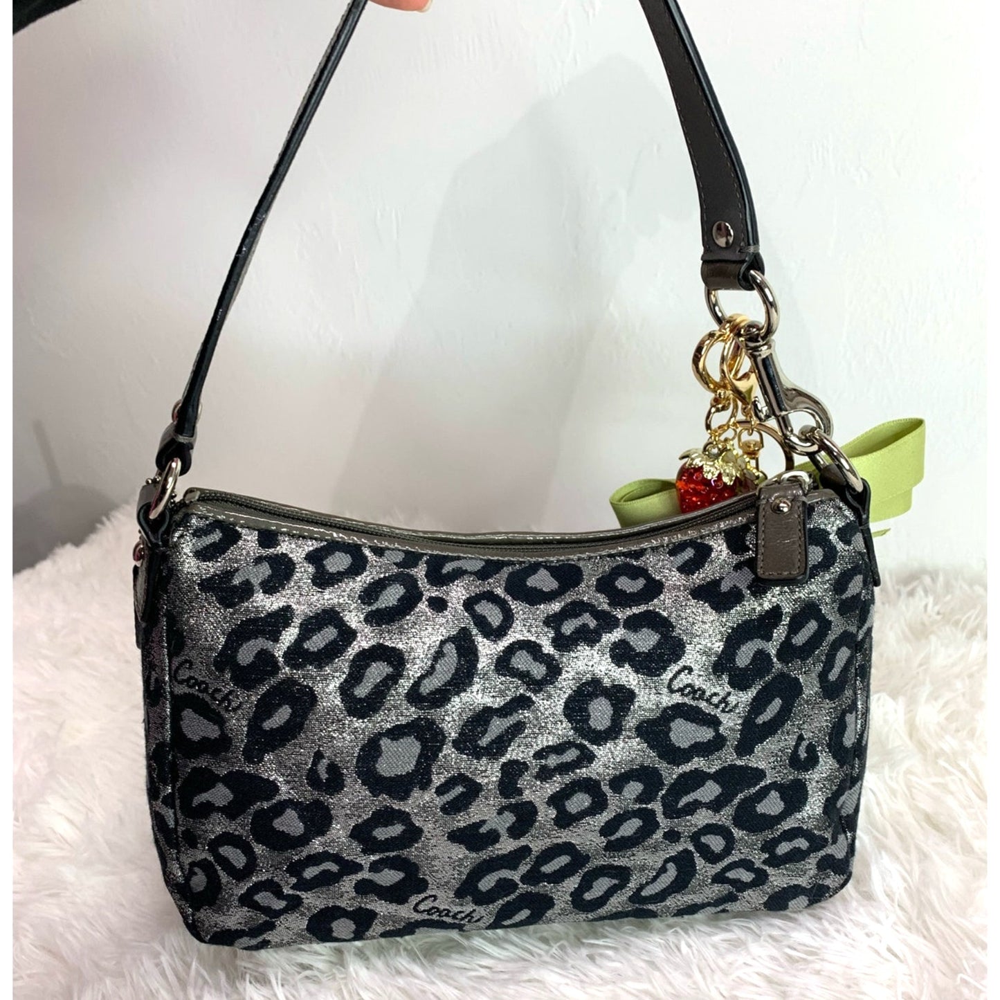 y2k COACH Leopard Silver Mini Purse shoulder bag