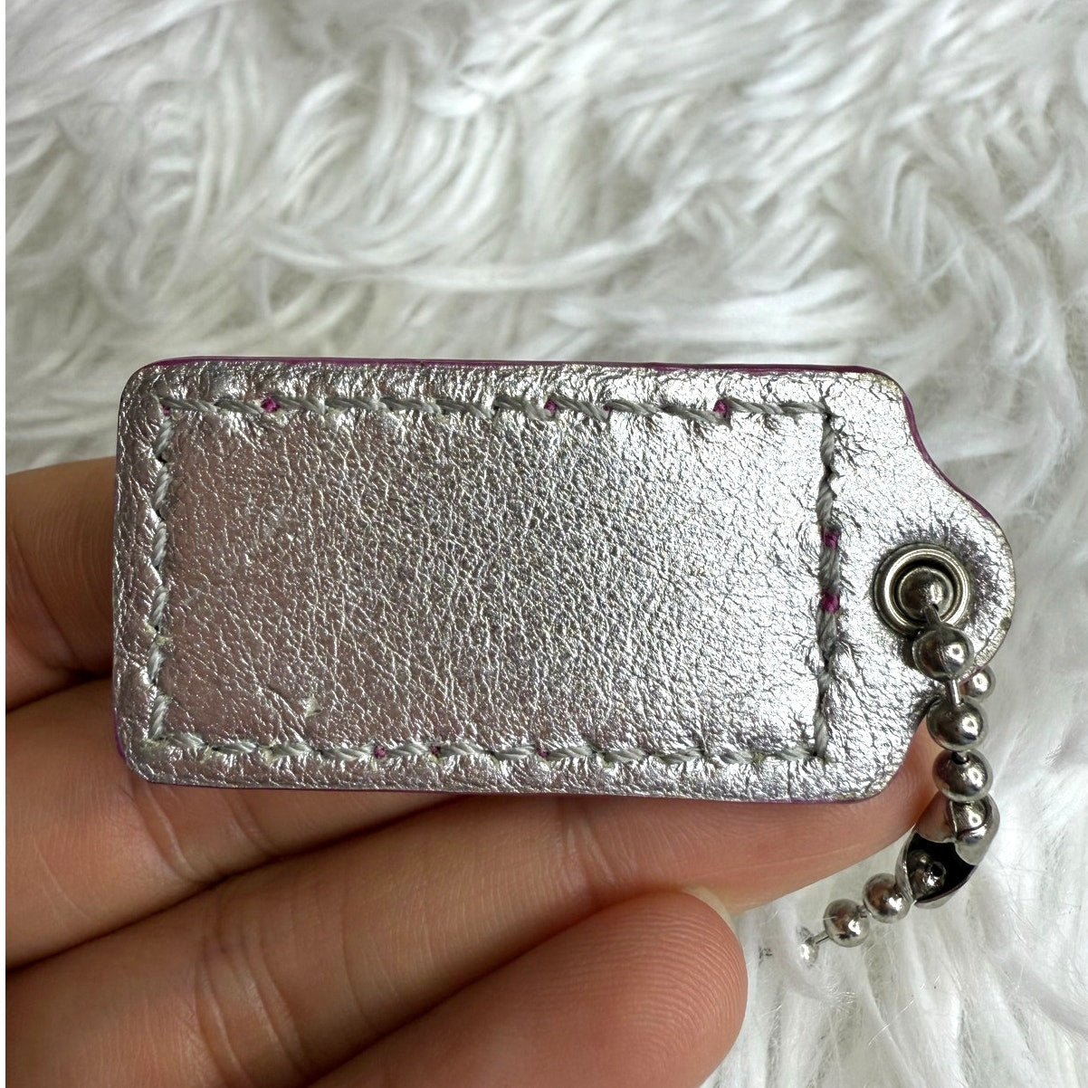 1.5" COACH Patent Leather Fob Bag Charm Hang tag Hangtag