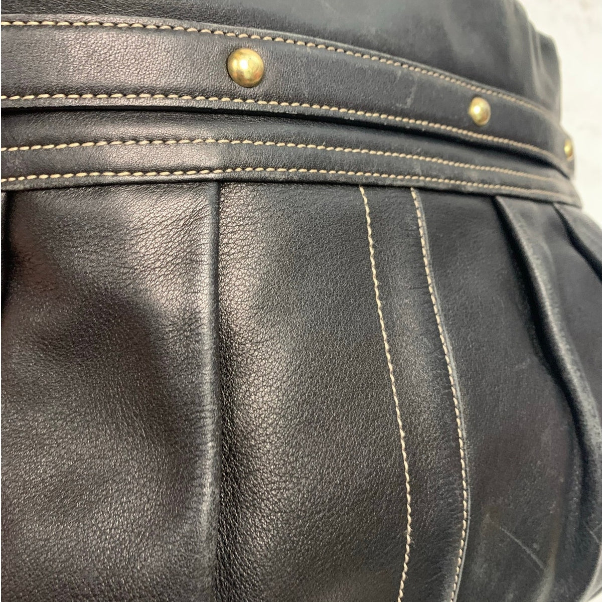 Vintage Coach y2k Hamptons Pleated Leather Hobo Shoulder Bag