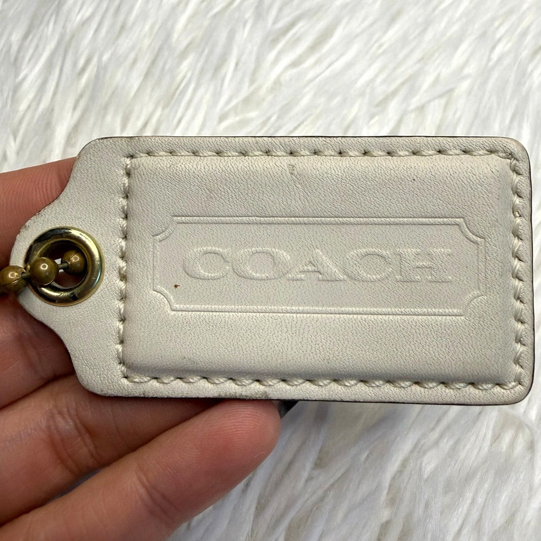 2.5" COACH White Fob Bag Charm Hang tag Hangtag