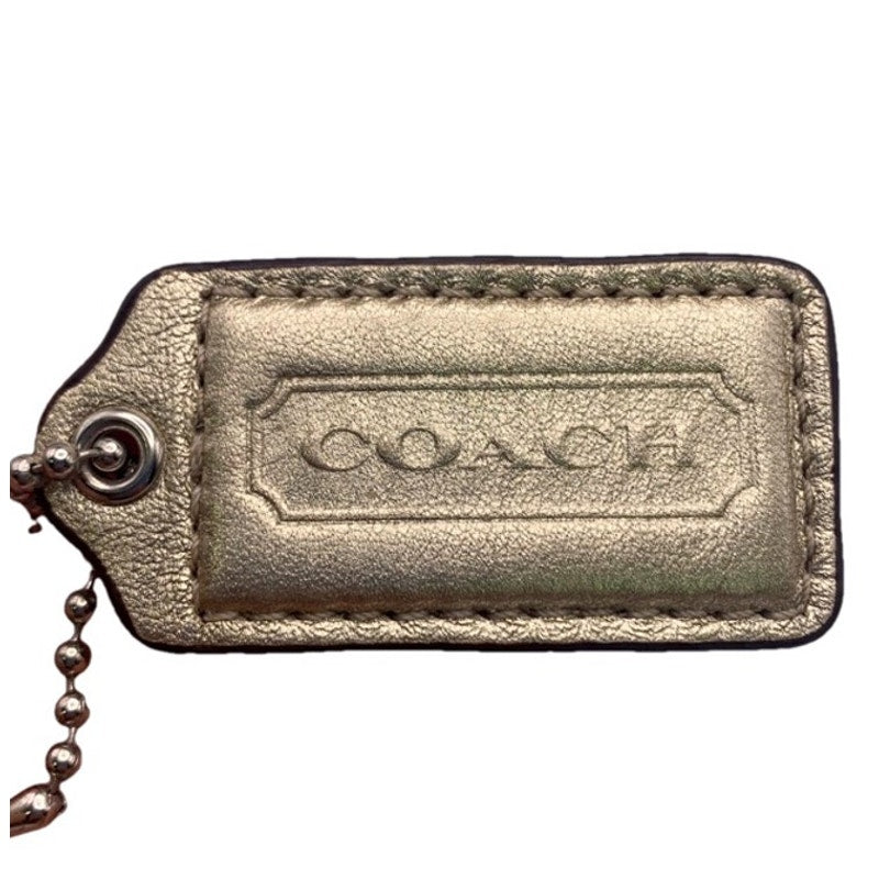 2" COACH Gold Fob Bag Charm Hang tag Hangtag