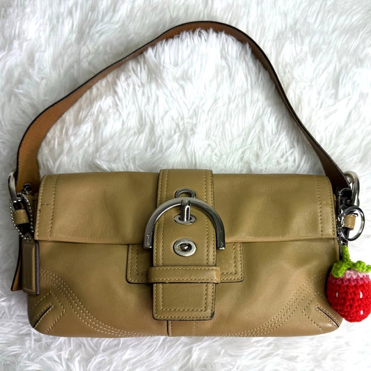 Vintage COACH Y2k Soho Saddle Tan Flap Shoulder Bag
