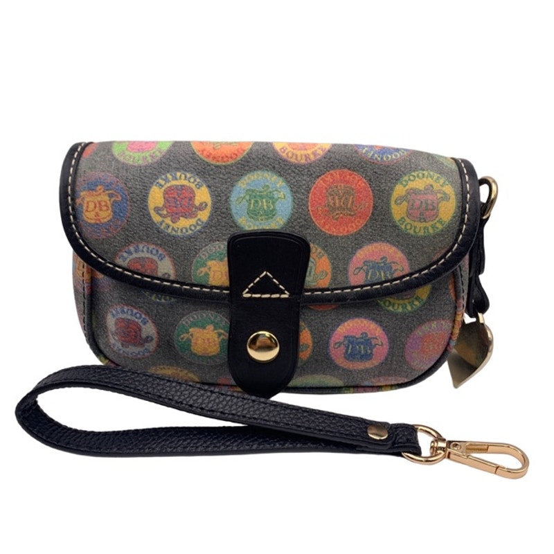 Vintage DOONEY & BOURKE Stamp Medallion Multi Color Wristlet