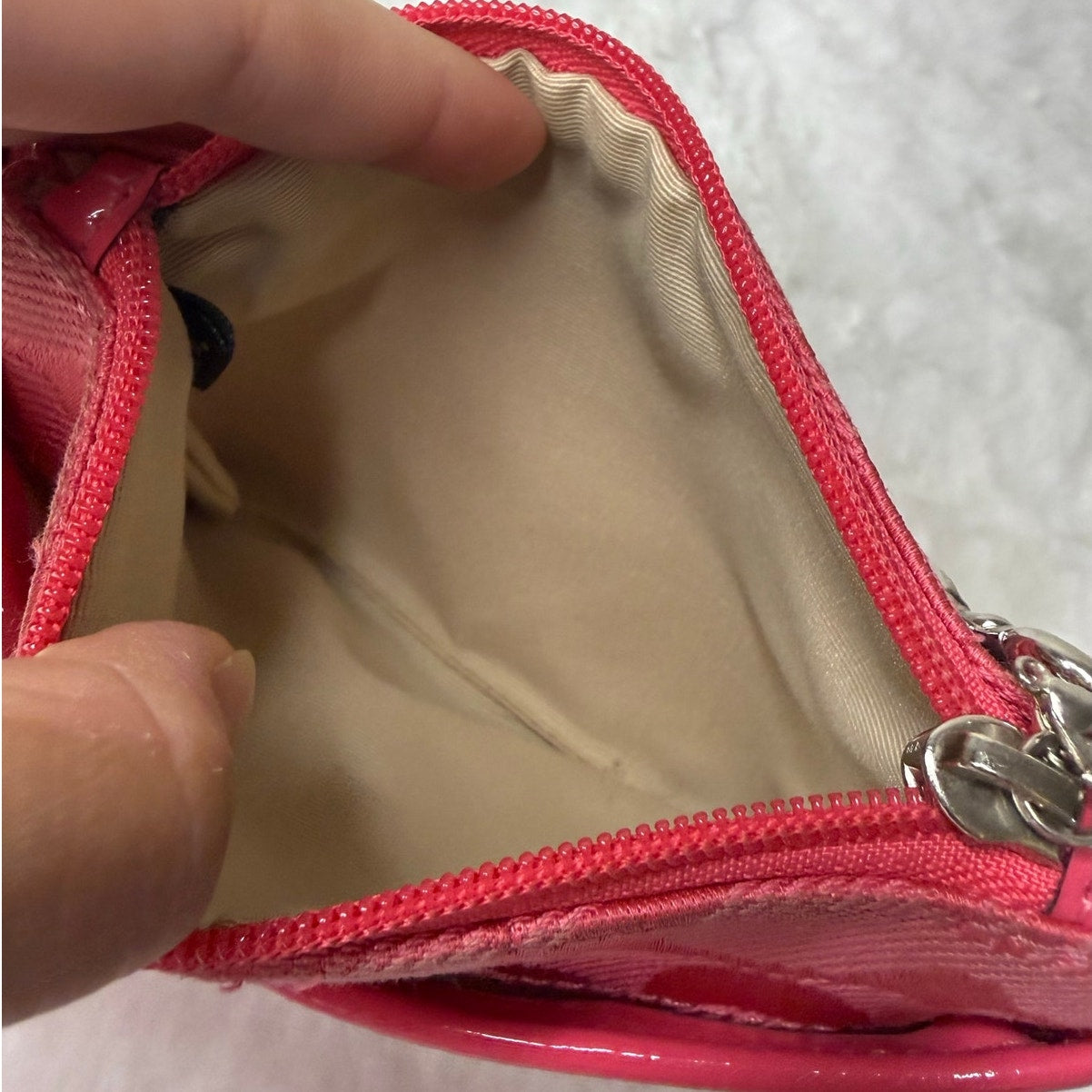 COACH Pink Signature Canvas Wristlet
