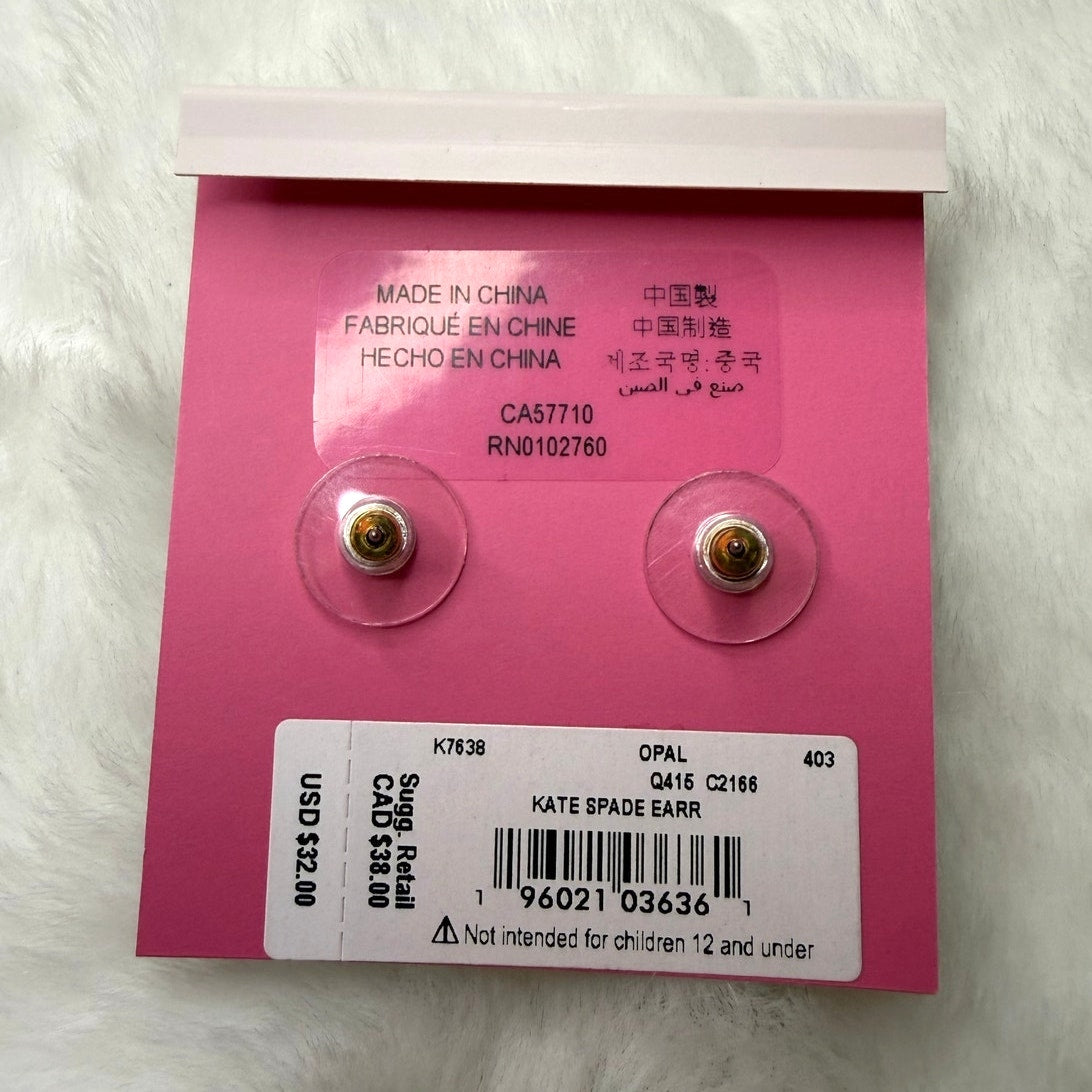 KATE SPADE New York Gold Plated Opal Glitter Small Squared Stud Earrings