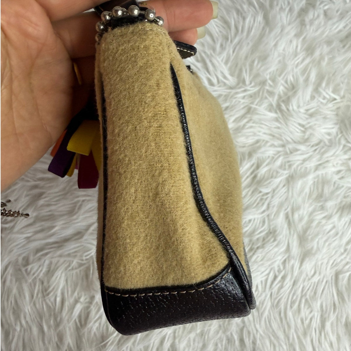y2k Coach Vintage Demi Camel Hair Mini Purse Shoulder Bag
