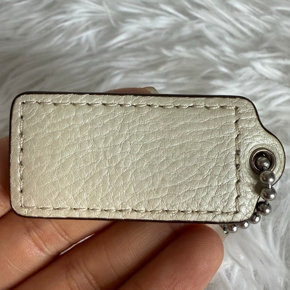 2" Coach ivory Fob Bag Charm Hang tag Hangtag