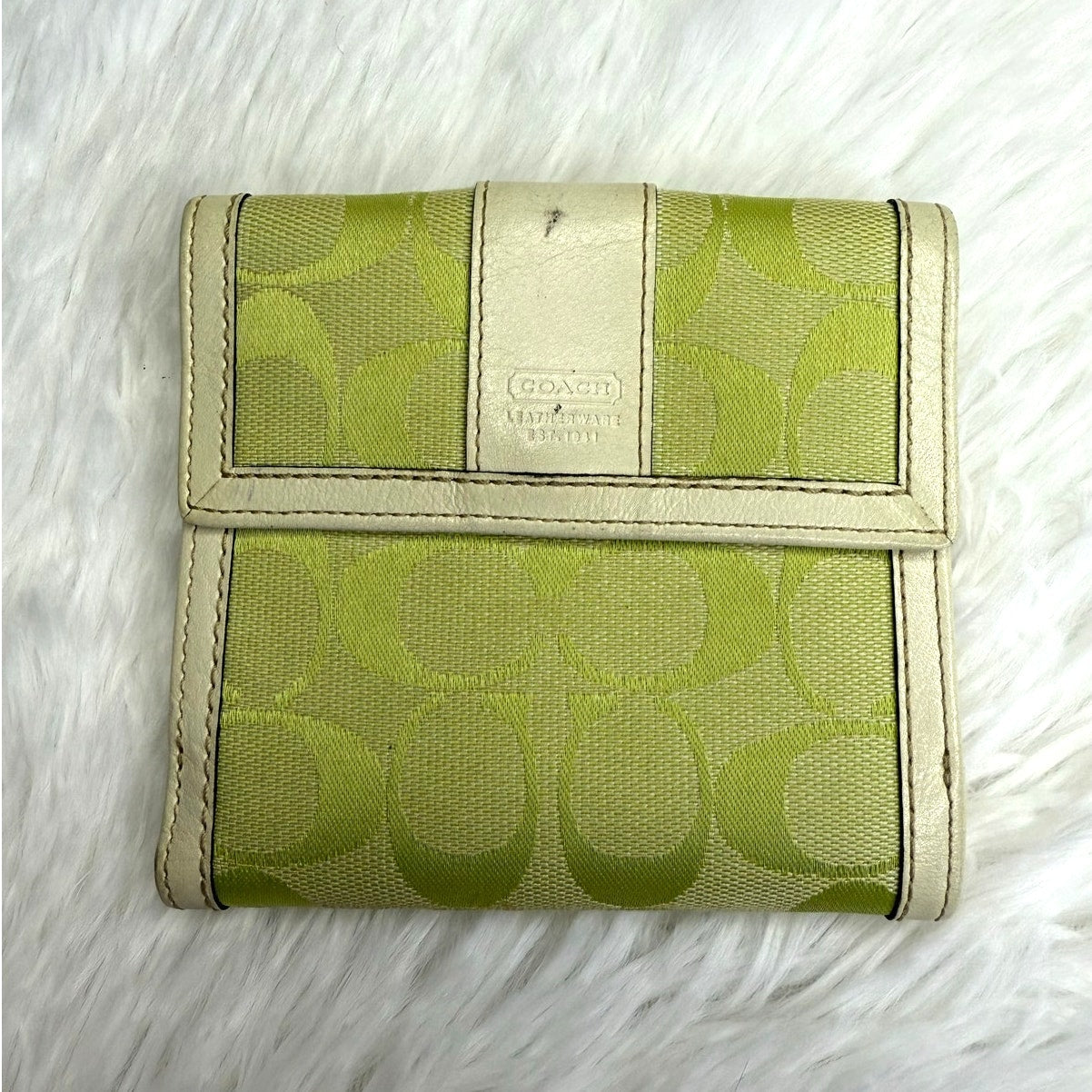 Vintage COACH y2k Lime Wallet