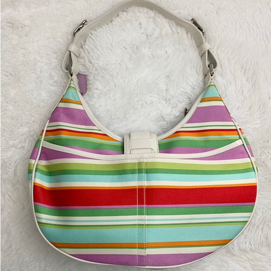 y2k Coach Hamptons Stripe Hobo Shoulder Bag