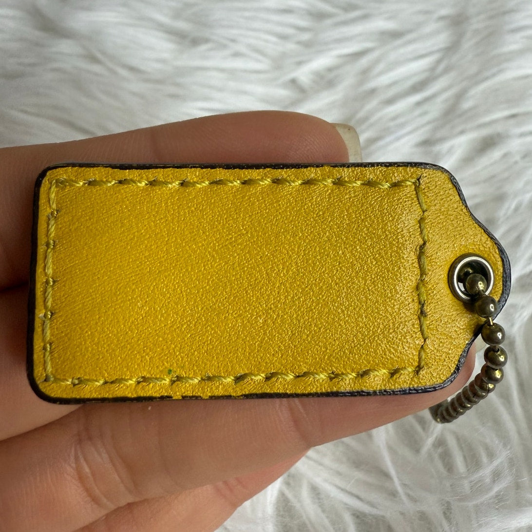 1.5" COACH Yellow Fob Bag Charm Hang tag Hangtag