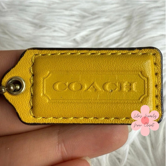 1.5" COACH Yellow Fob Bag Charm Hang tag Hangtag