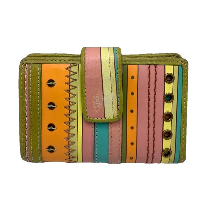 FOSSIL Retro Multi-color Stripped Bifold Med Wallet