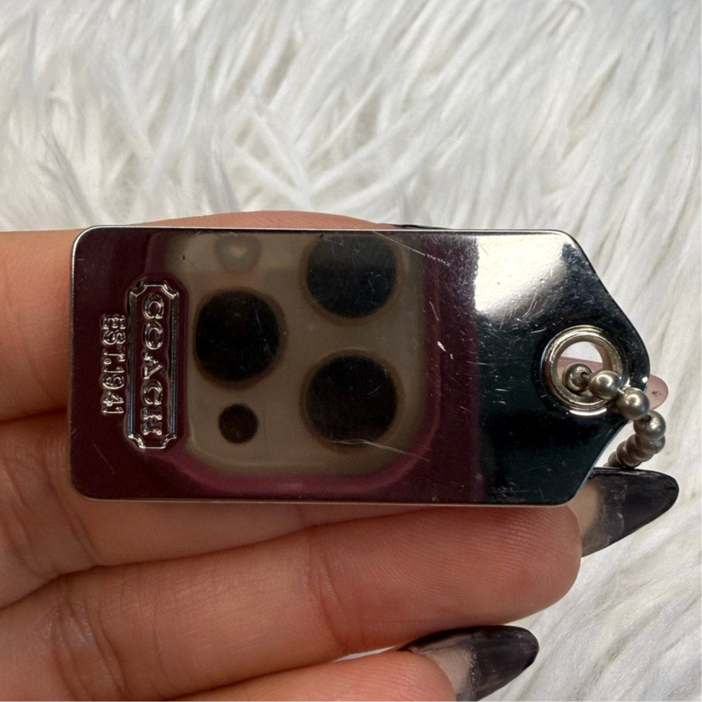 1.5" y2k COACH Vintage Metal Fob Bag Charm Hang tag Hangtag