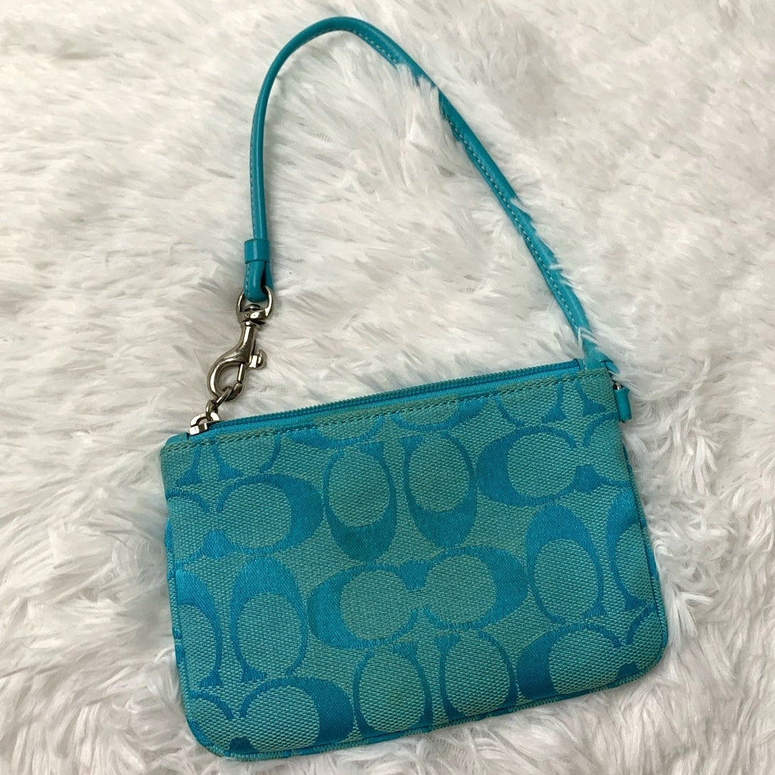 y2k Coach Turquoise Wristlet