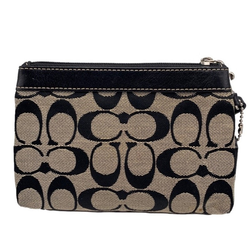 y2k COACH Black Signature Canvas Wristlet