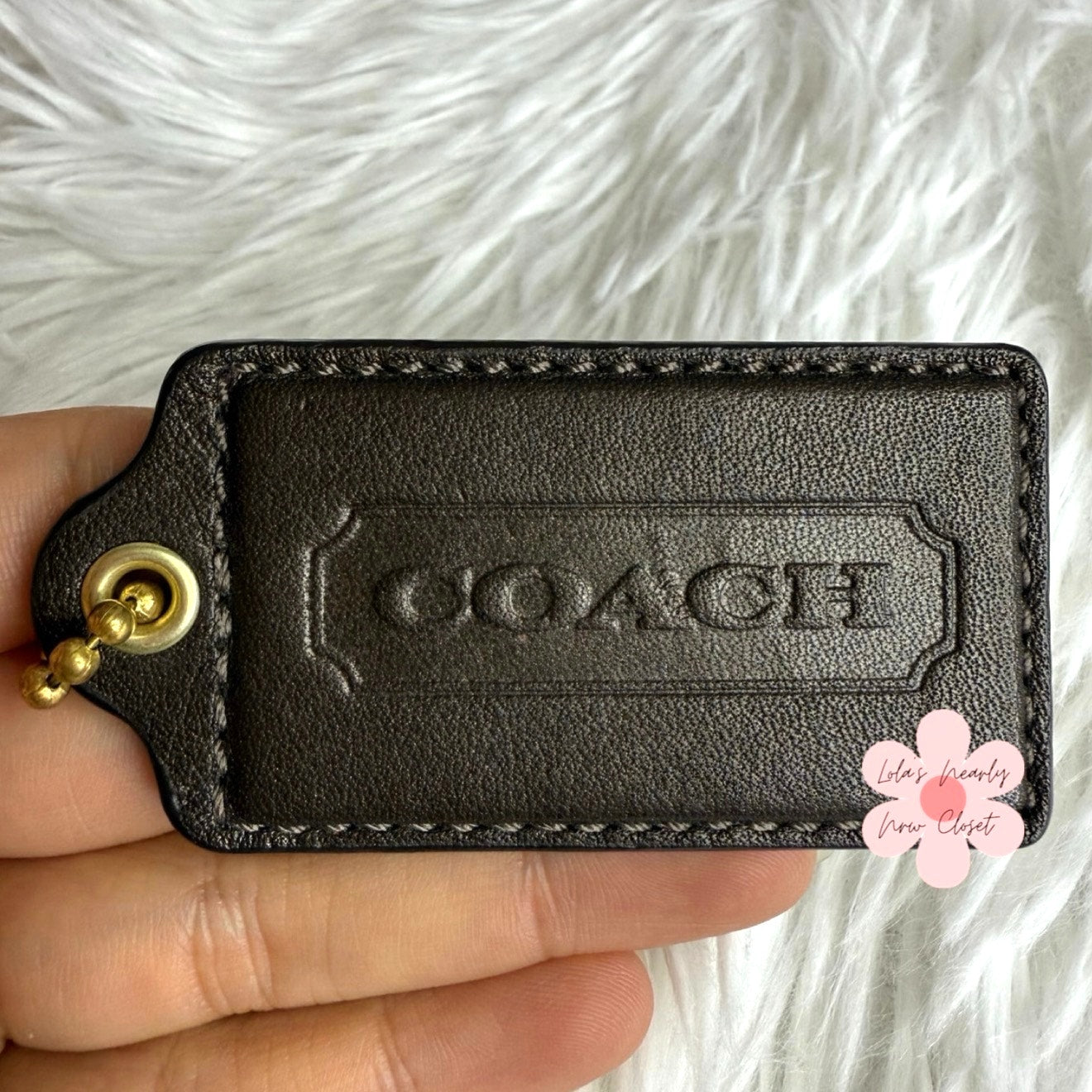 2.5" COACH Brown Fob Bag Charm Hang tag Hangtag