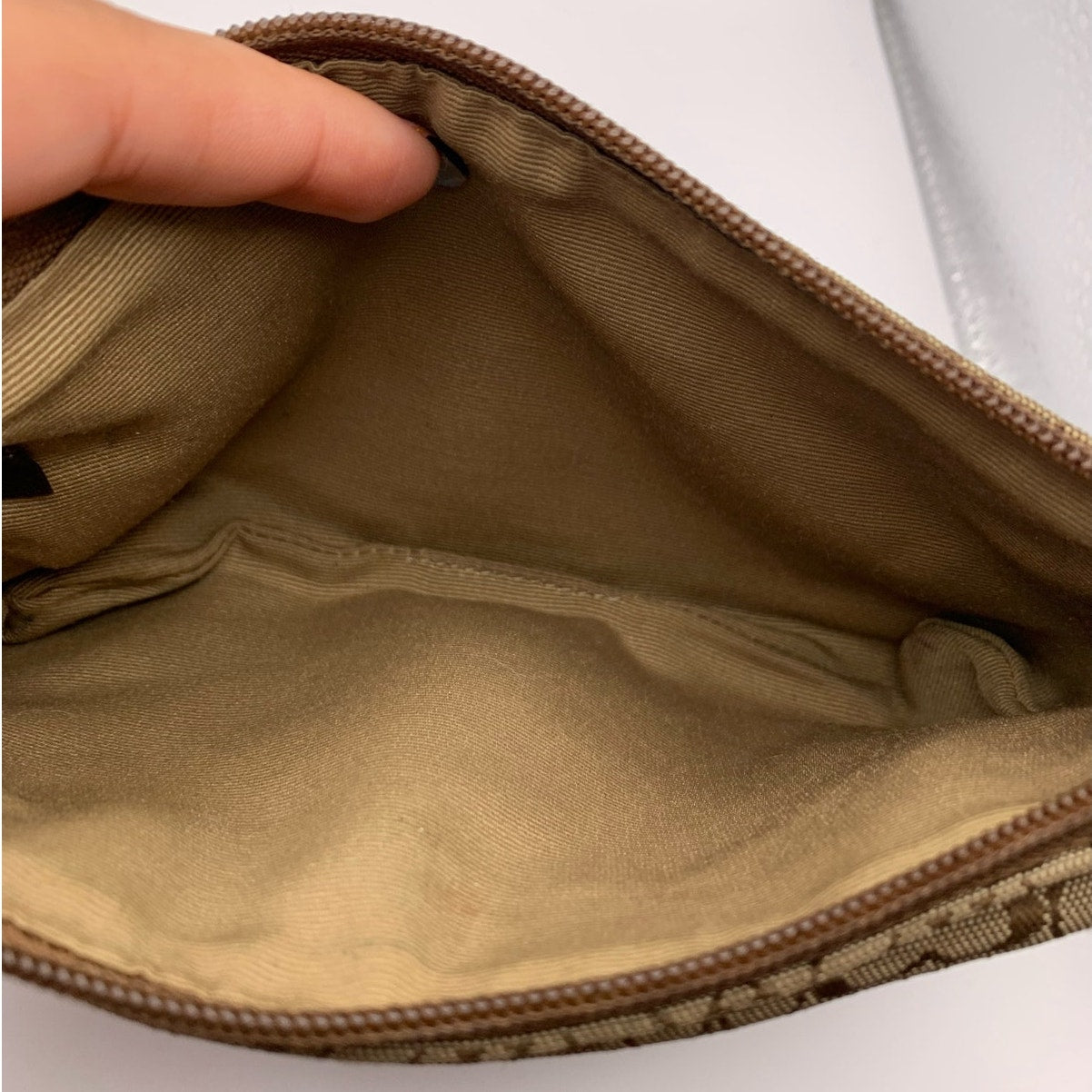 y2k COACH Brown Signature Canvas Wristlet