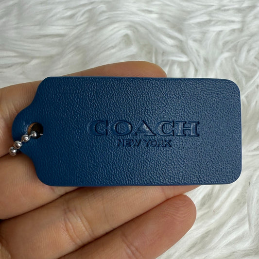2" COACH Blue Fob Bag Charm Hang tag Hangtag