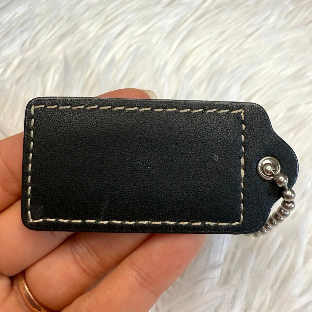 2" COACH Black Fob Bag Charm Hang tag Hangtag