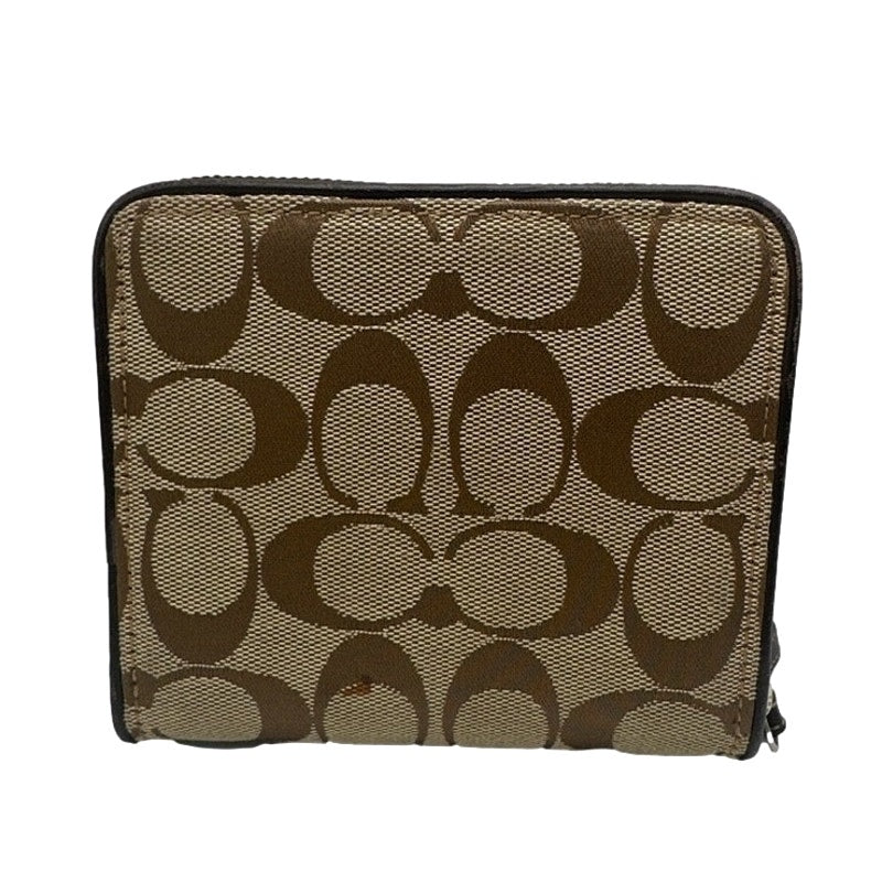 y2k COACH Brown Signature Canvas Med Wallet
