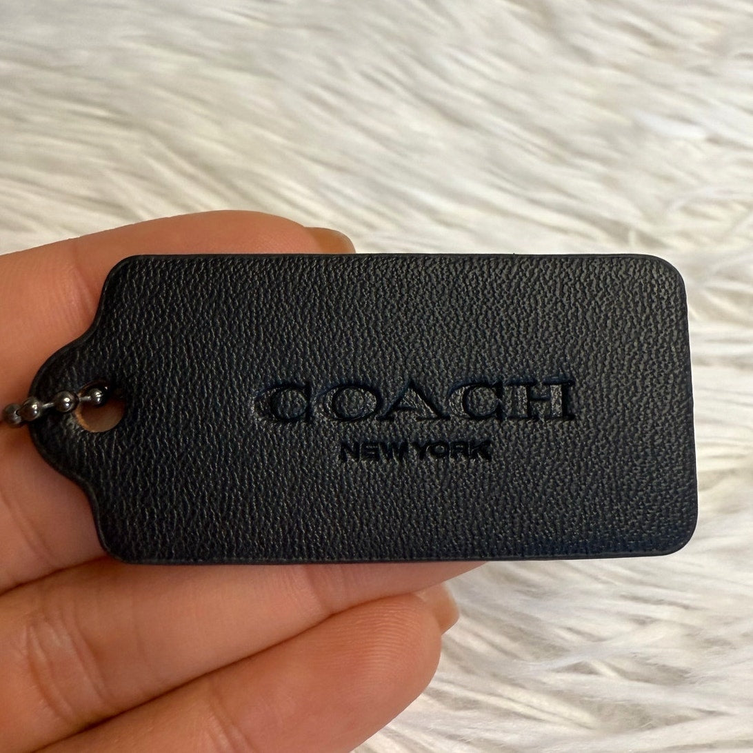 2" COACH Black Fob Bag Charm Hang tag Hangtag