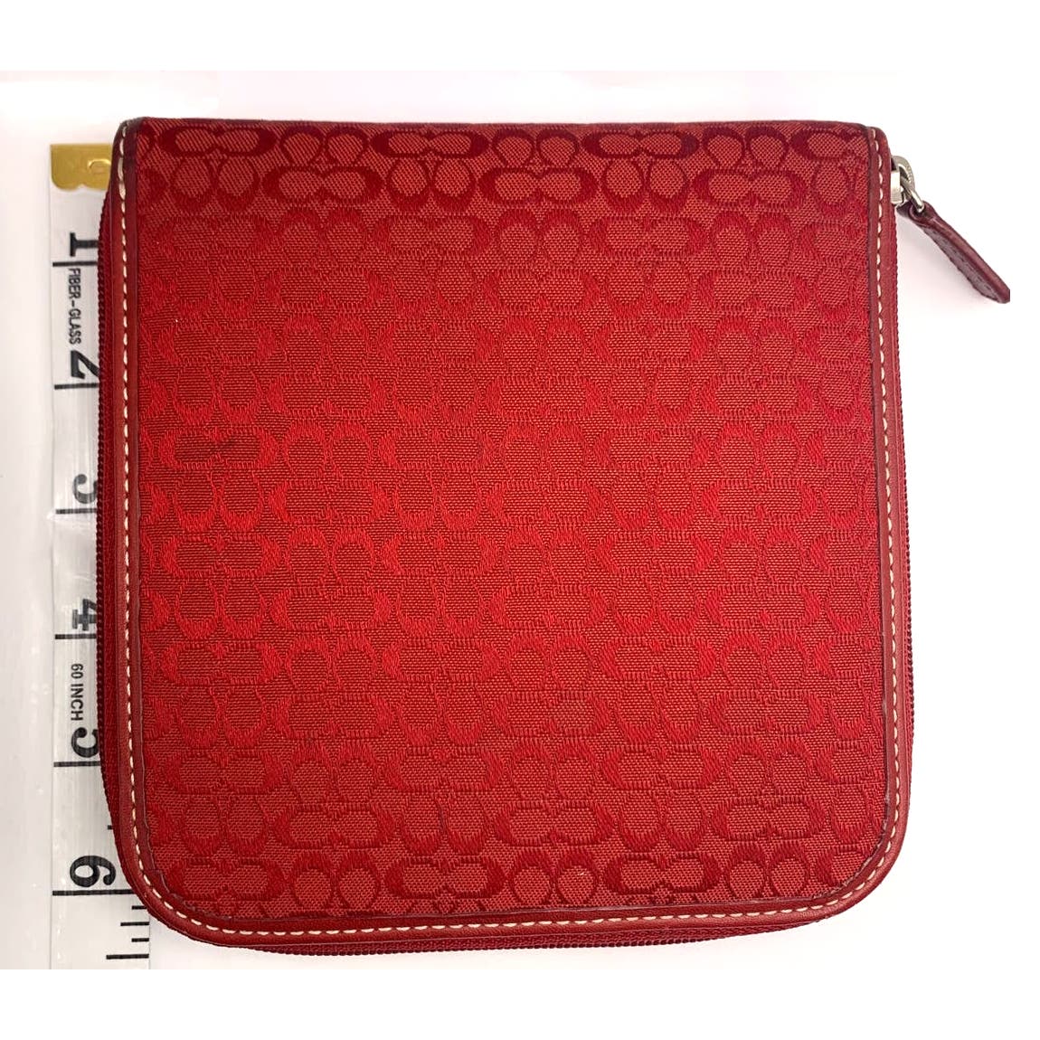 Vintage COACH Red Signature Canvas CD Case