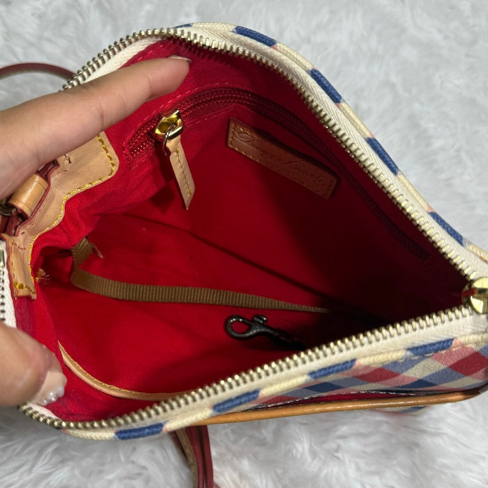 DOONEY & BOURKE Plaid Blue Red and White Canvas Crossbody