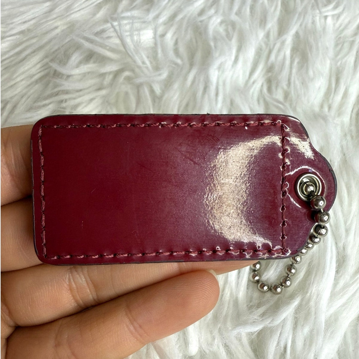 2" COACH Patent Leather Fob Bag Charm Hang tag Hangtag