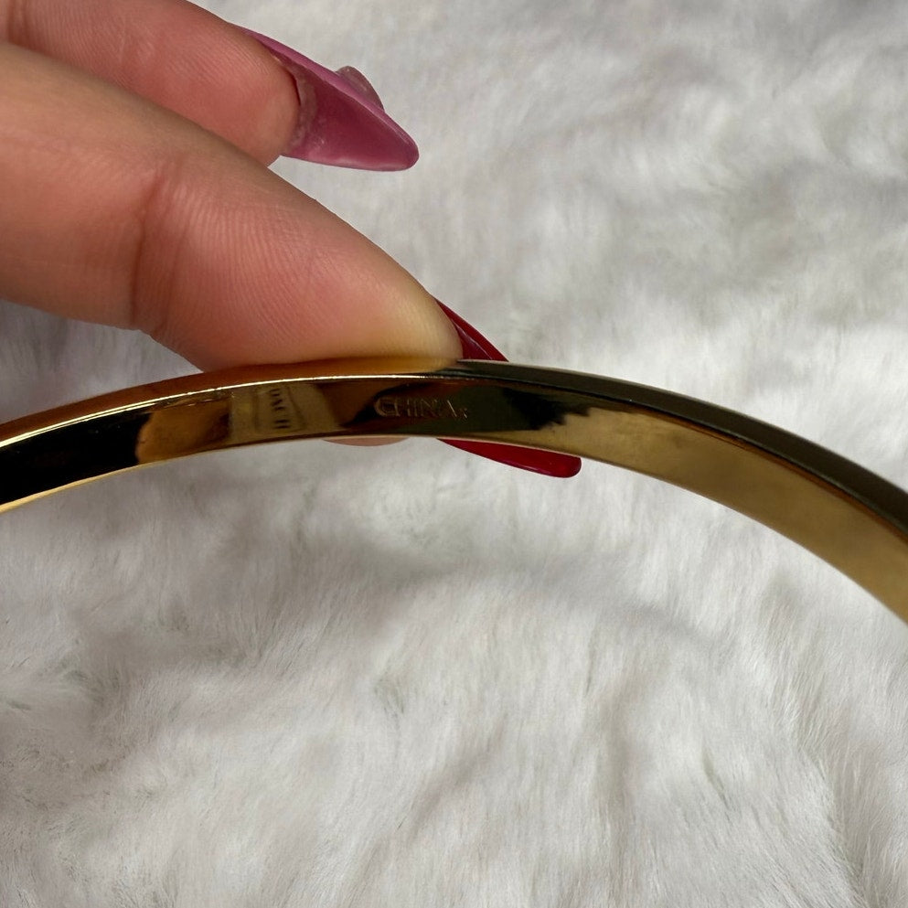 Coach Pave Crystal 96416 gold-tone bangle bracelet crystal hinge