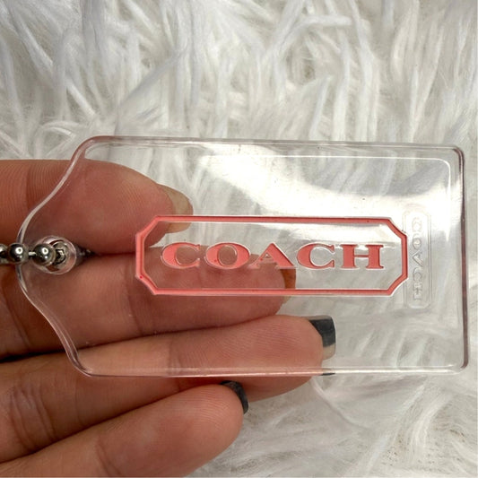 2.5" Coach Clear Fob Bag Charm Hang tag Hangtag