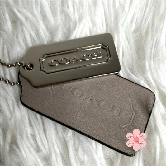 2" Gray 1.5" Silver COACH Set Legacy Fob Bag Charm Hang tag Hangtag