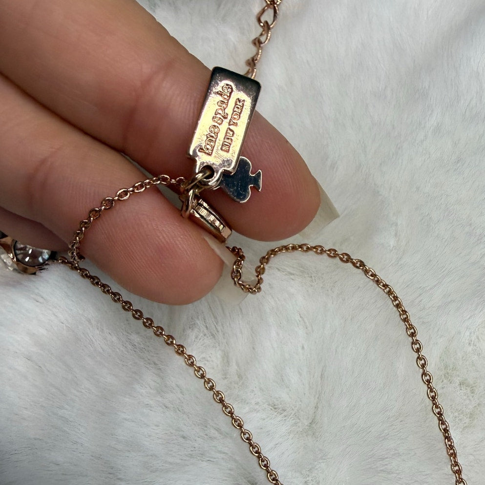 KATE SPADE New York Gold Plated Rose Patin Rise and Shine Necklace