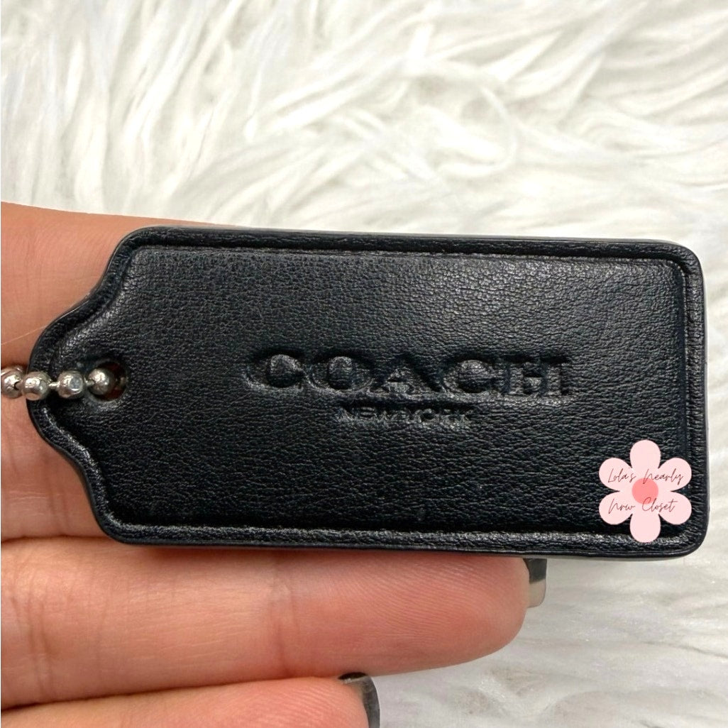 2” COACH Black Fob Bag Charm Hang tag Hangtag