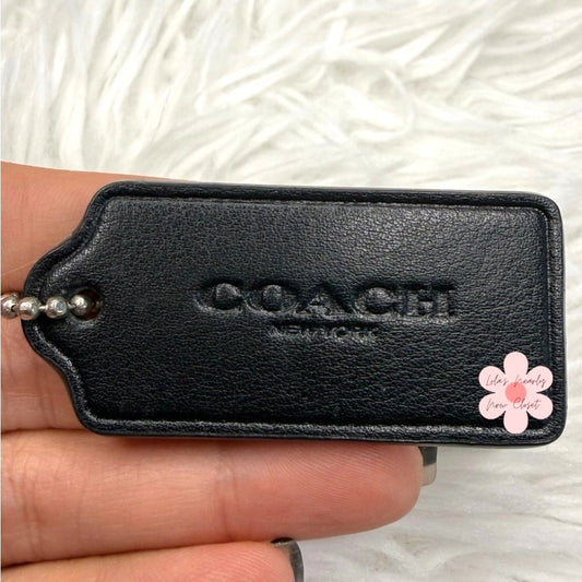 2” COACH Black Fob Bag Charm Hang tag Hangtag