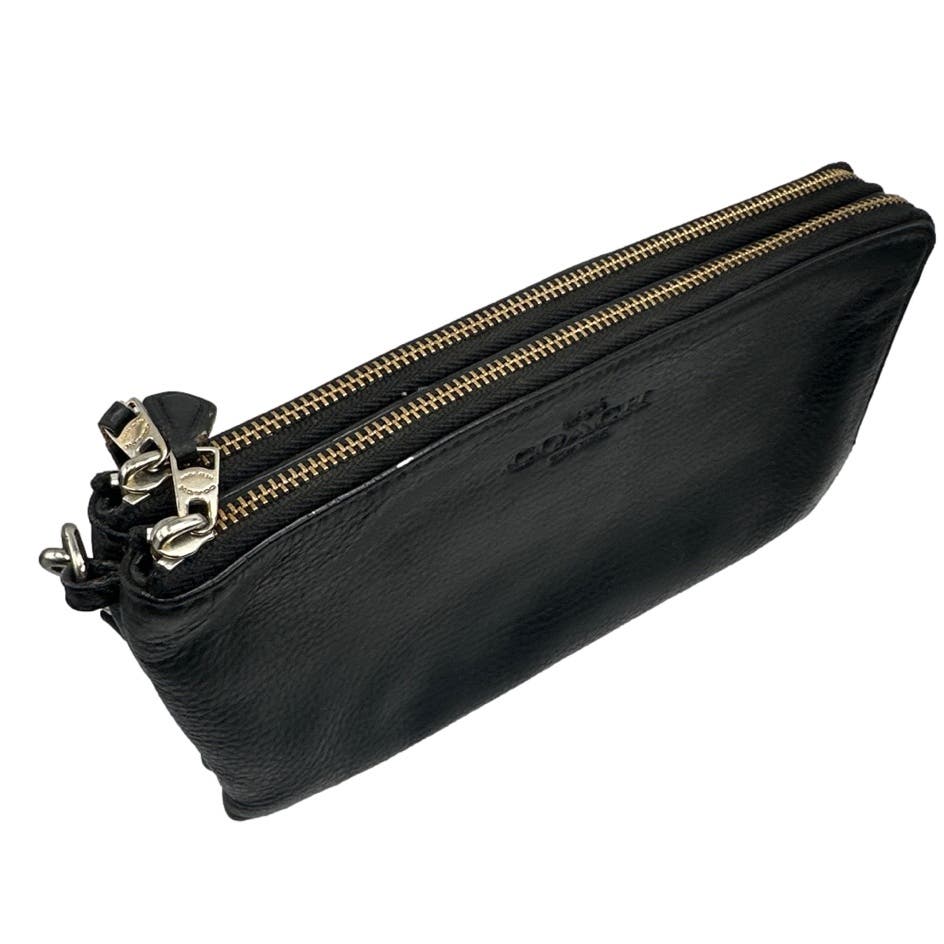 COACH Black Double Wristlet with Card Slot