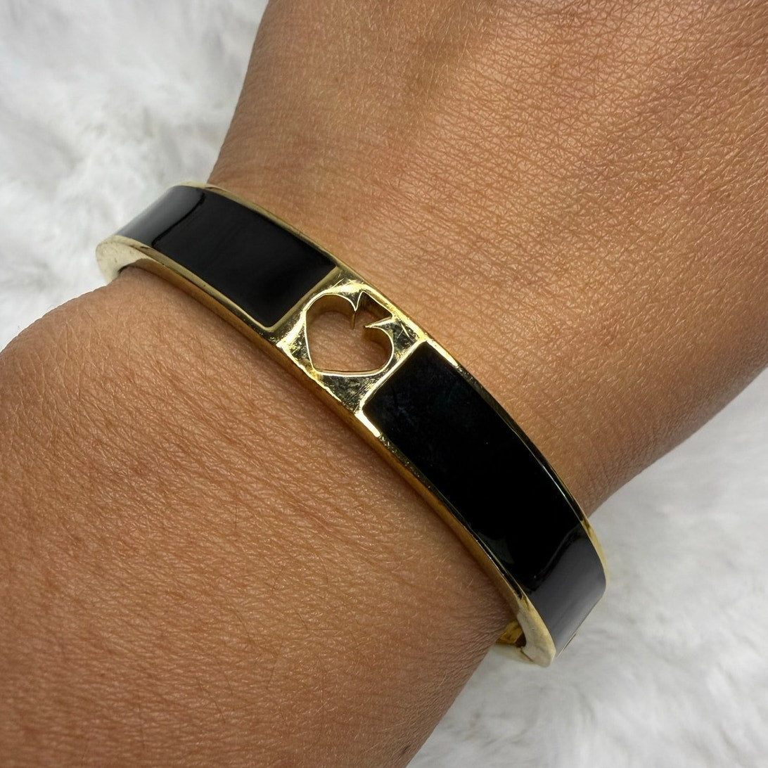 kate spade New York Black Gold Spade Bangle Bracelet