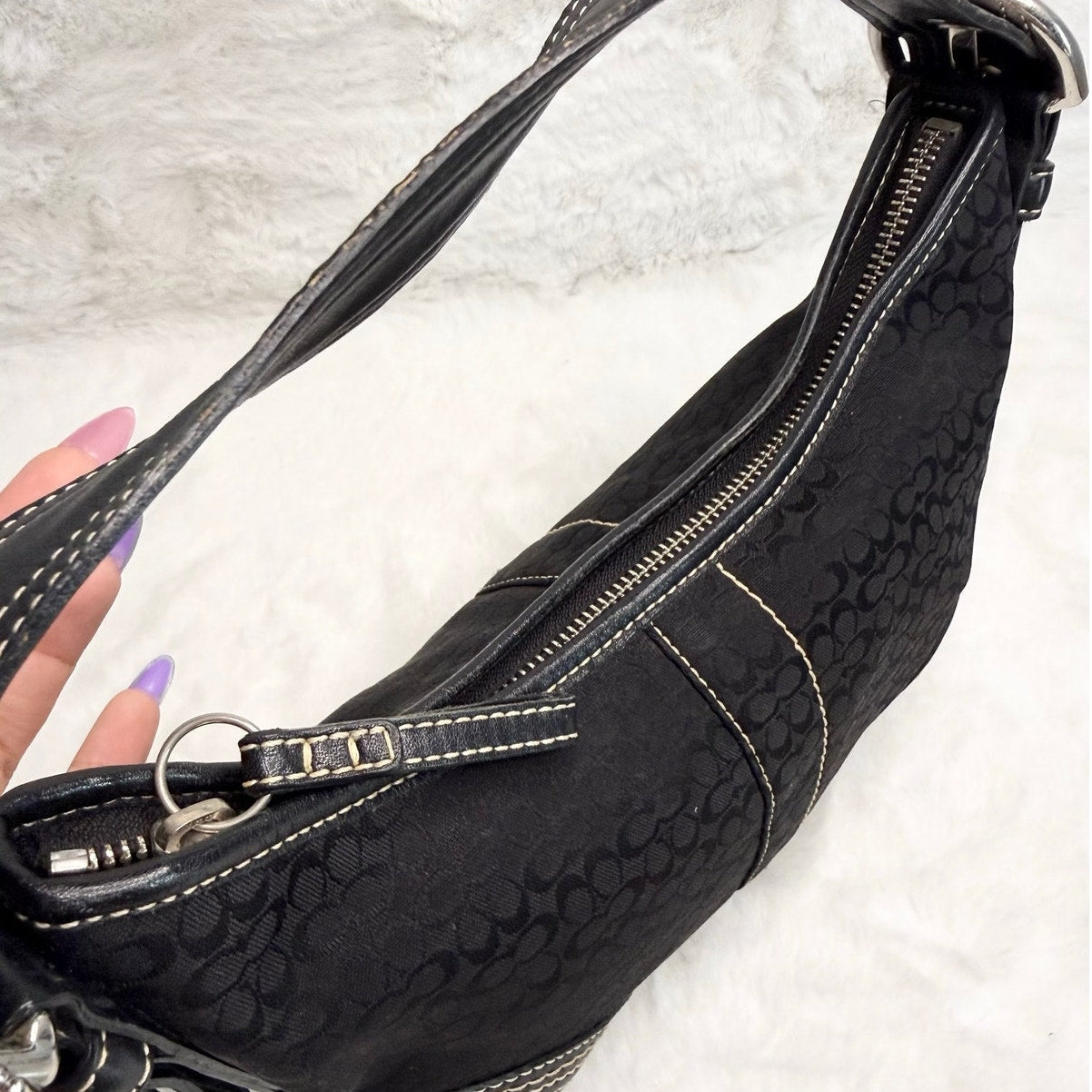 y2k Coach Vintage Soho Black Hobo Shoulder Bag