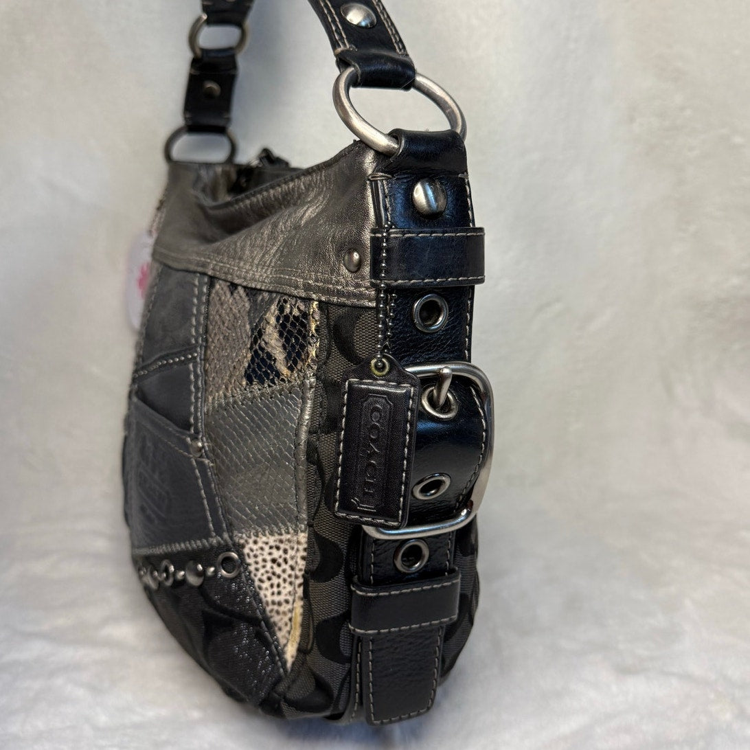 y2k COACH Leather Patchwork Shoulder Bag F0873-12901