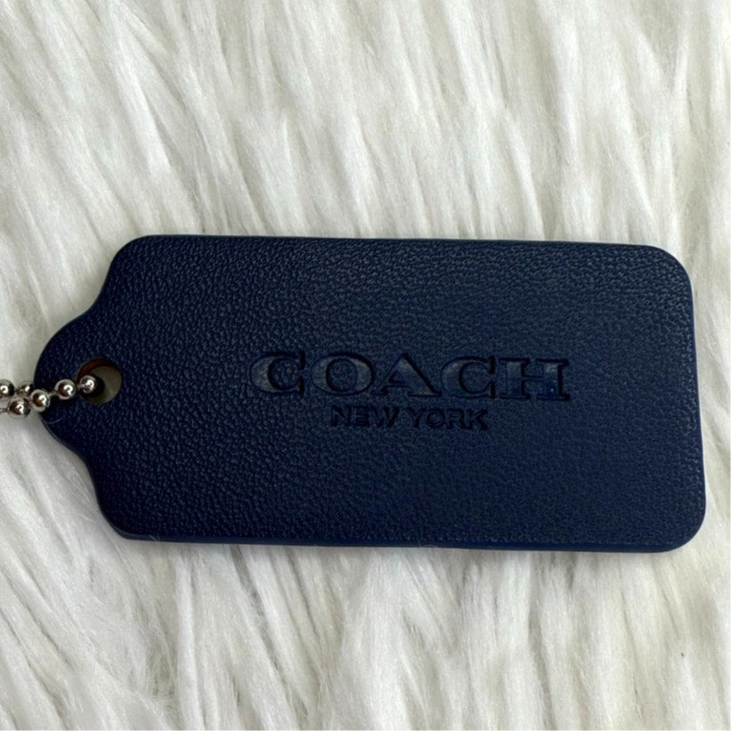 2" COACH Blue Fob Bag Charm Hang tag Hangtag