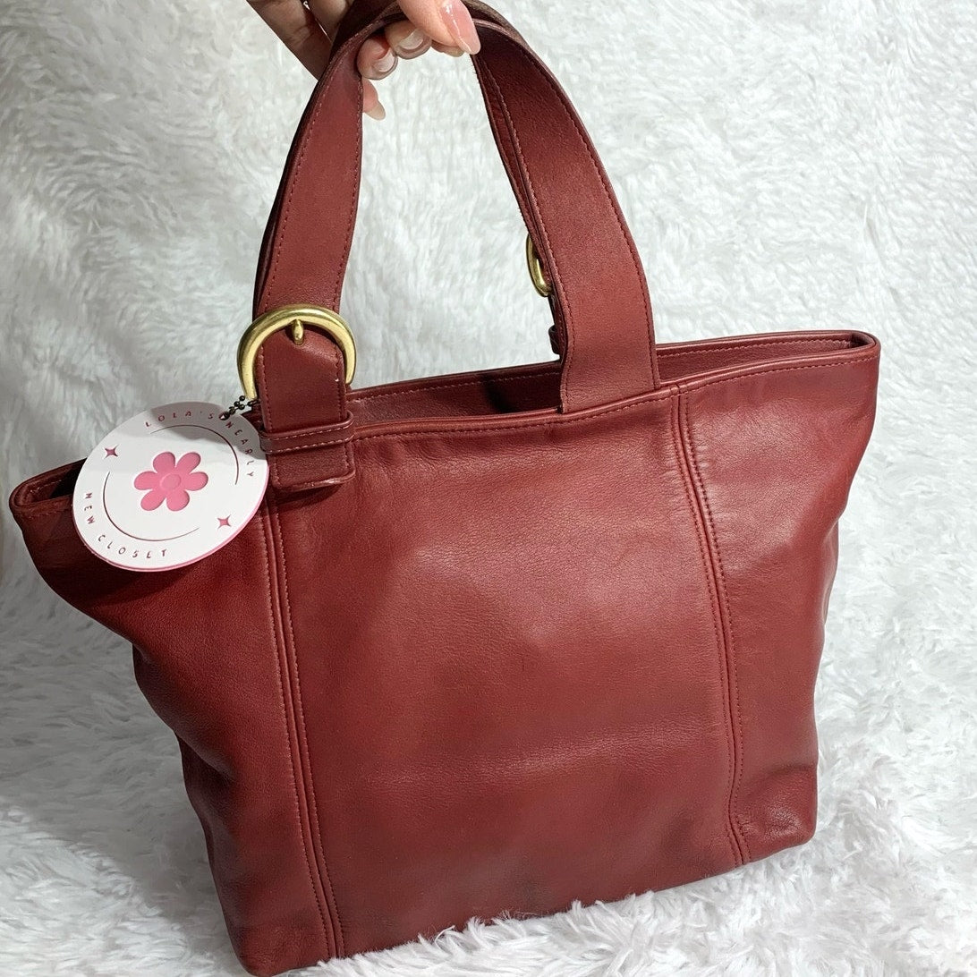 Vintage COACH Waverly Red United States Top Handle Handbag