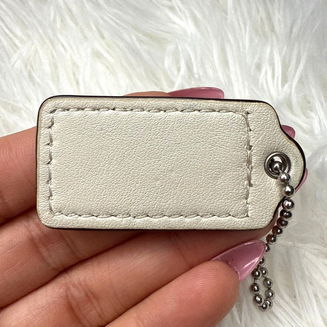 1.5" COACH Cream Fob Bag Charm Hang tag Hangtag