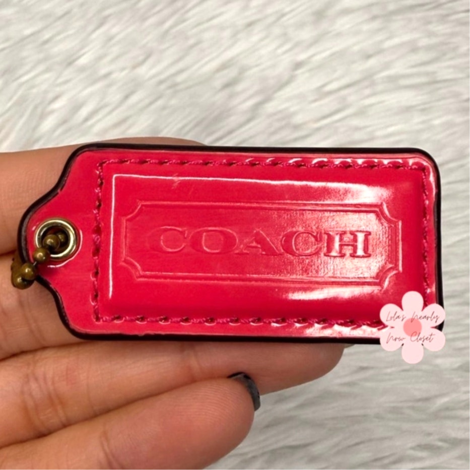 2"  COACH Patent Leather Fob Bag Charm Hang tag Hangtag