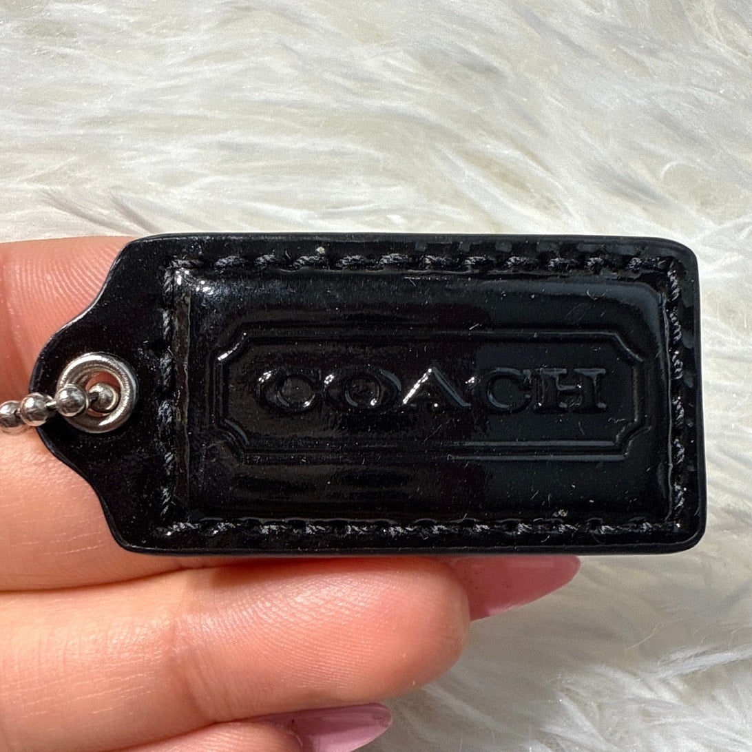 1.5” COACH Black Fob Bag Charm Hang tag Hangtag