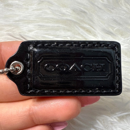 1.5” COACH Black Fob Bag Charm Hang tag Hangtag