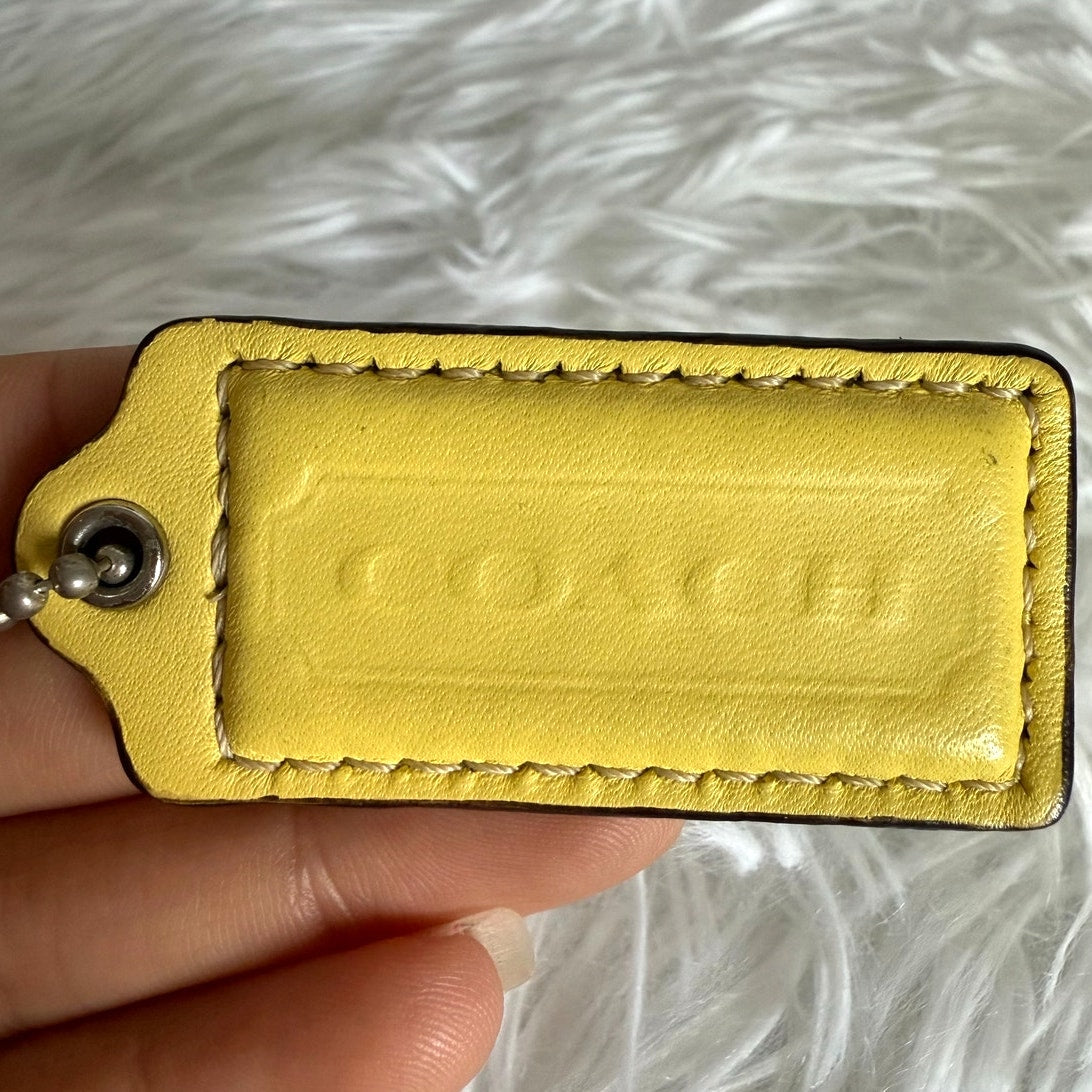 2" COACH Yellow Fob Bag Charm Hang tag Hangtag