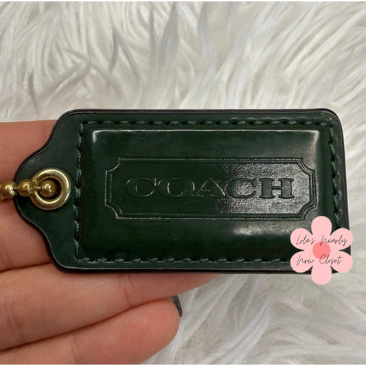 2" COACH Green Fob Bag Charm Hang tag Hangtag
