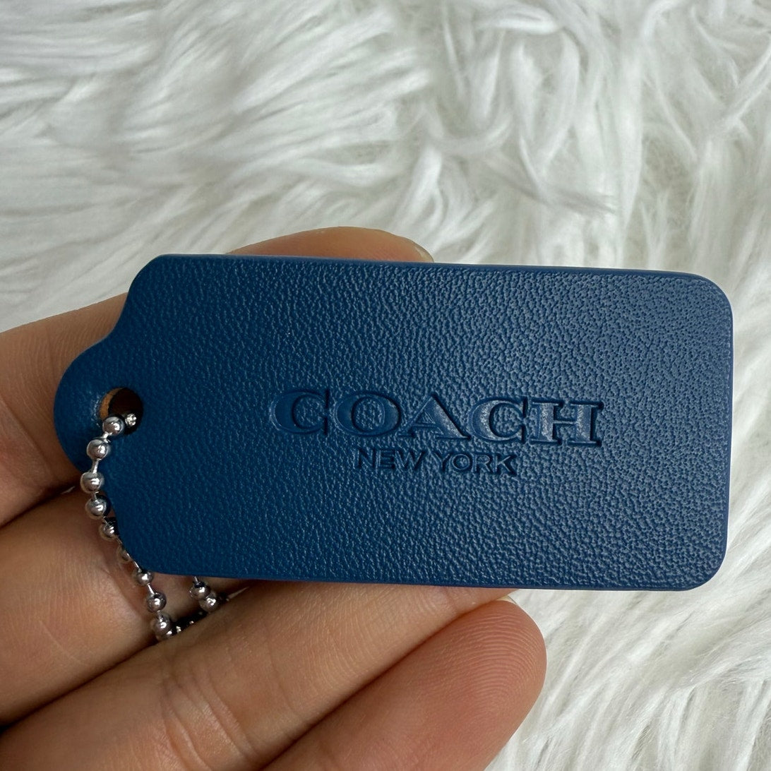 2" COACH Blue Fob Bag Charm Hang tag Hangtag