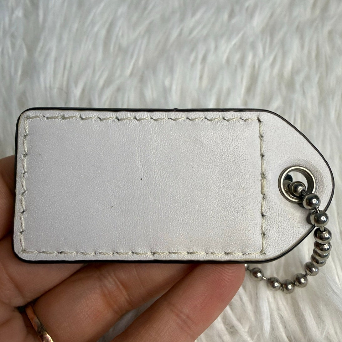 2.5" COACH Polka Dot Yellow White Fob Bag Charm Hang tag Hangtag